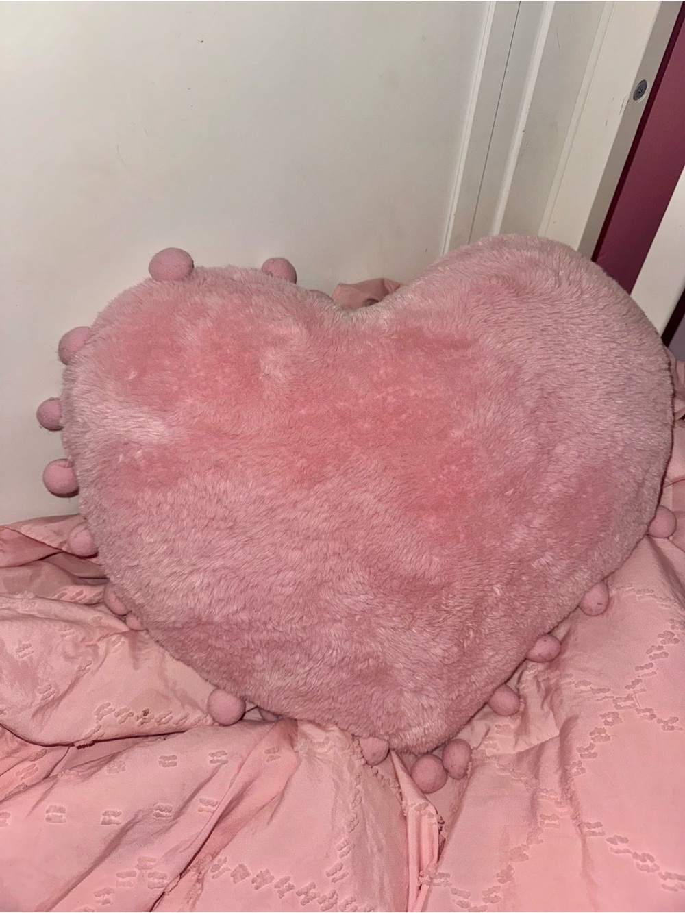 Plush Heart Throw Pillow - Pink